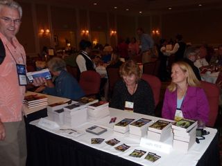 Jeanne Stein (left) and I sign our books at the Colorado Gold Conference